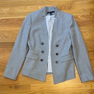 Women's Gray Double-Breasted Blazer